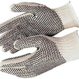 Personal Care, Safety Protection Working Gloves, Cotton, Double-Sided Black PVC Dotted , Reusable
