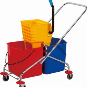 Trolley, Steel, Double Mop Bucket and Basket